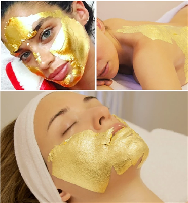 Guldbladspapir, det er gode produkter til hudpleje, luksusdekorationsprojekt.